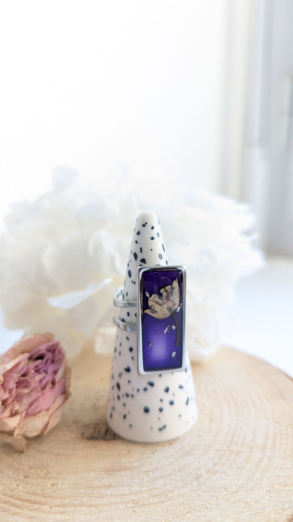 Miniature : Fantasy Ring rectangle violette argent