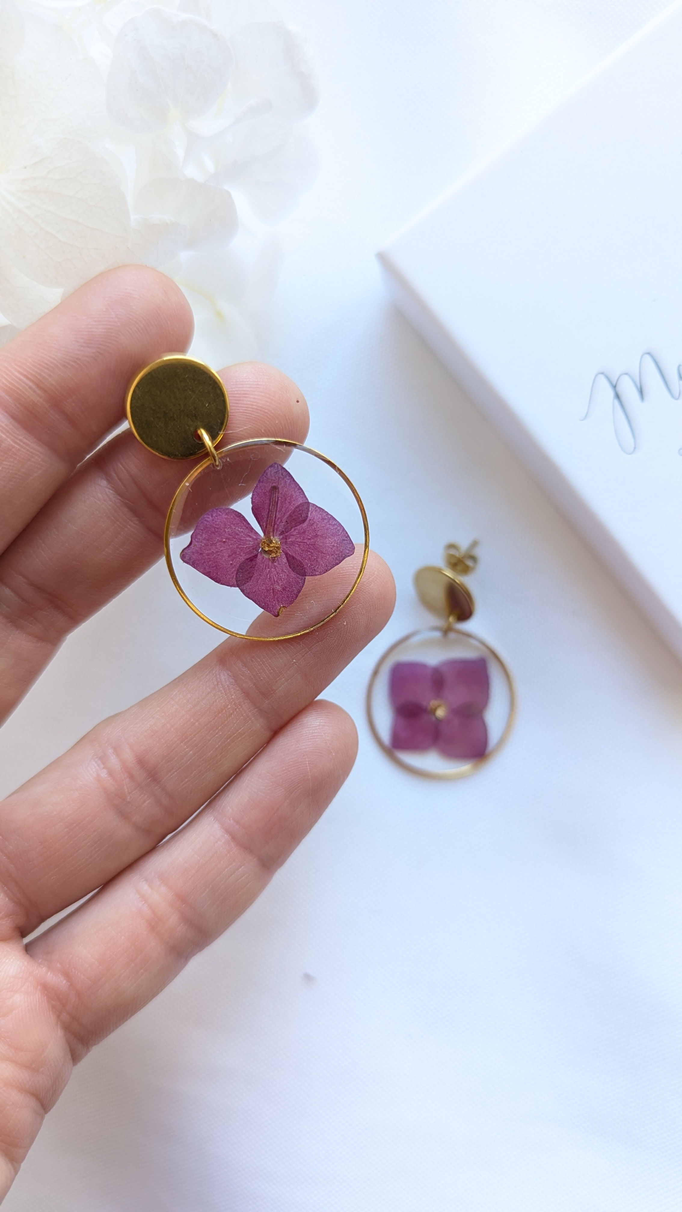 Mini Créoles Hortensia violet