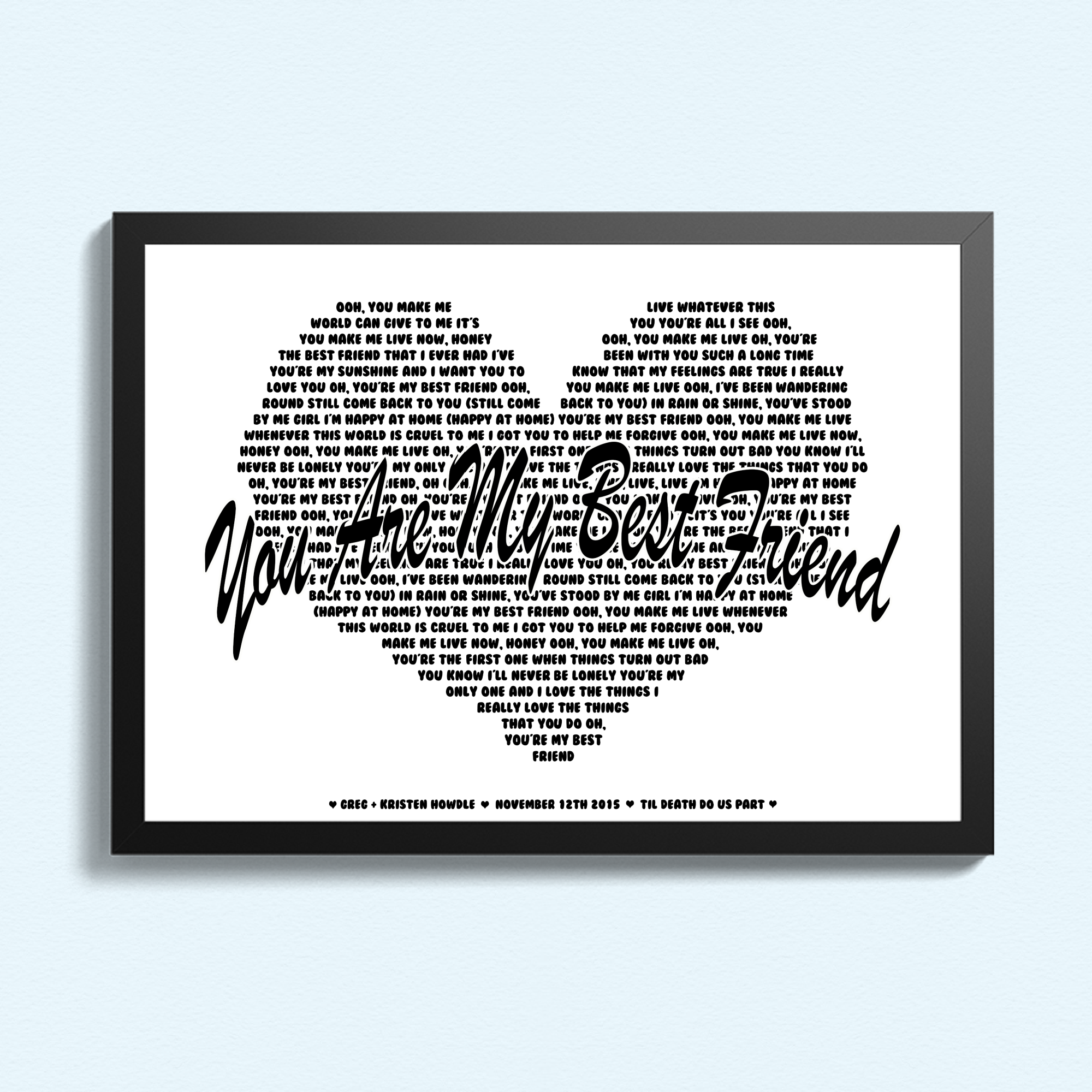 SONG LYRIC HEART (CUSTOM MADE)