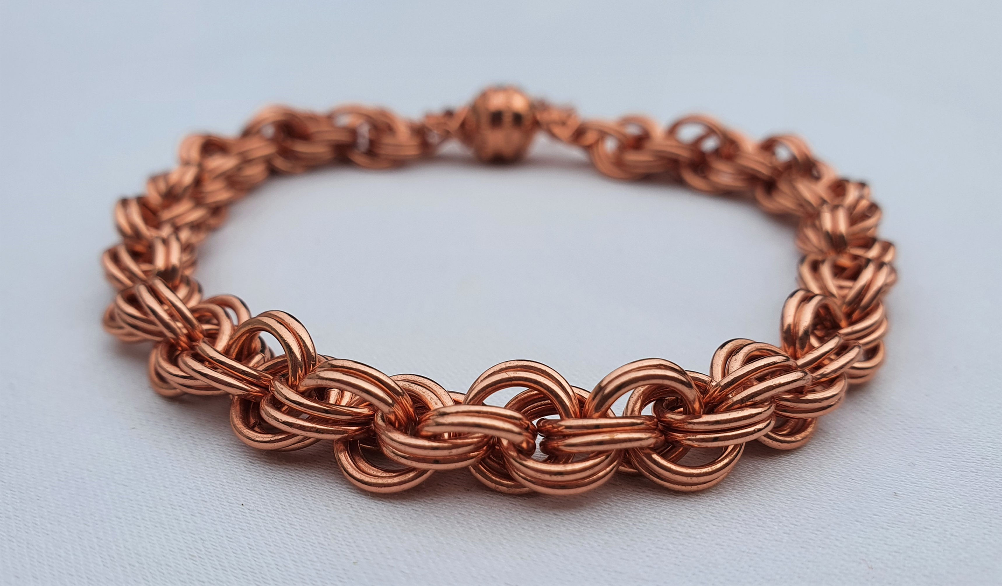 Double Spiral Twist Rose Gold Plated Chainmaille Bracelet