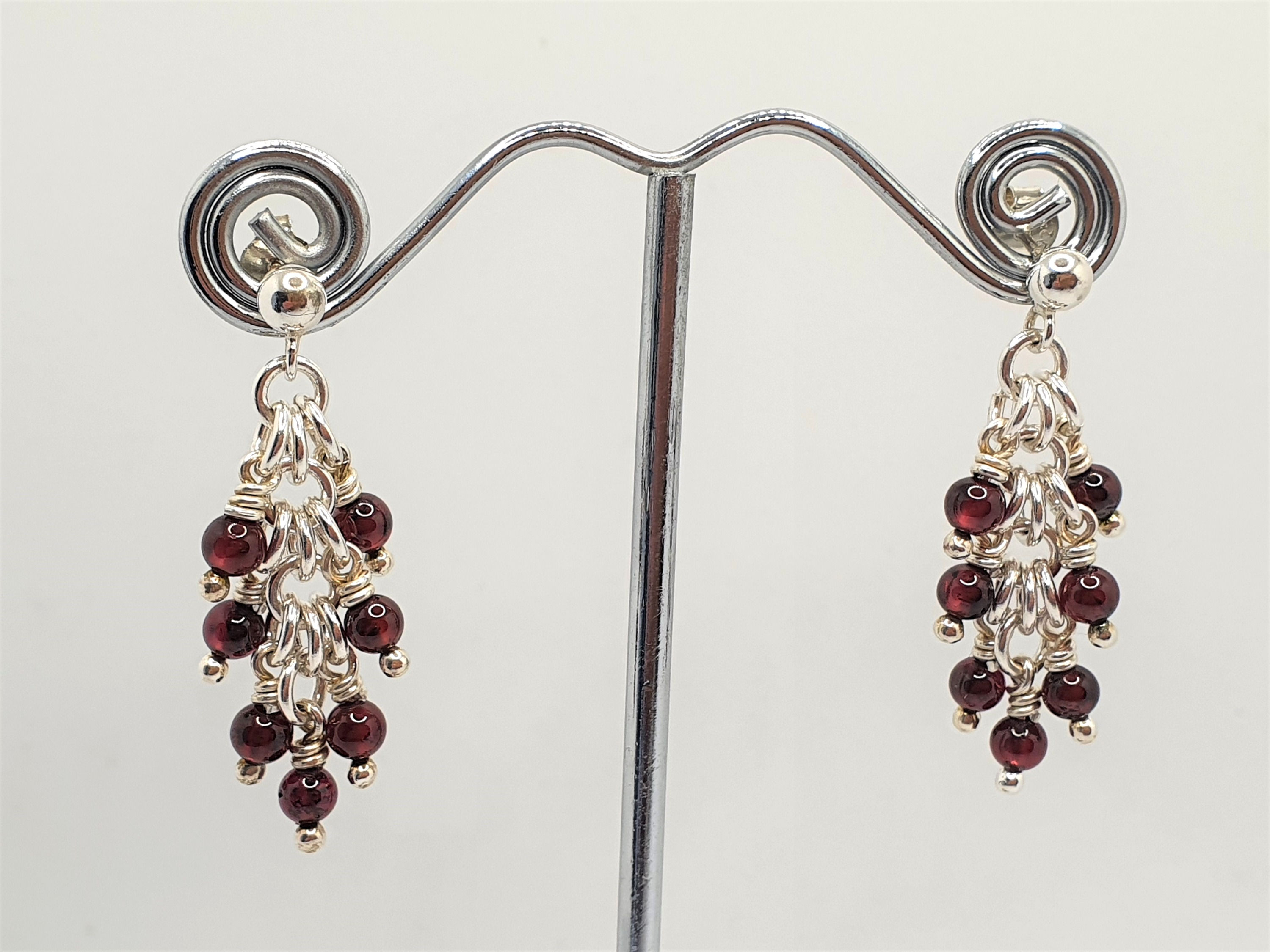 Mozambique Garnet Waterfall Drop Earrings