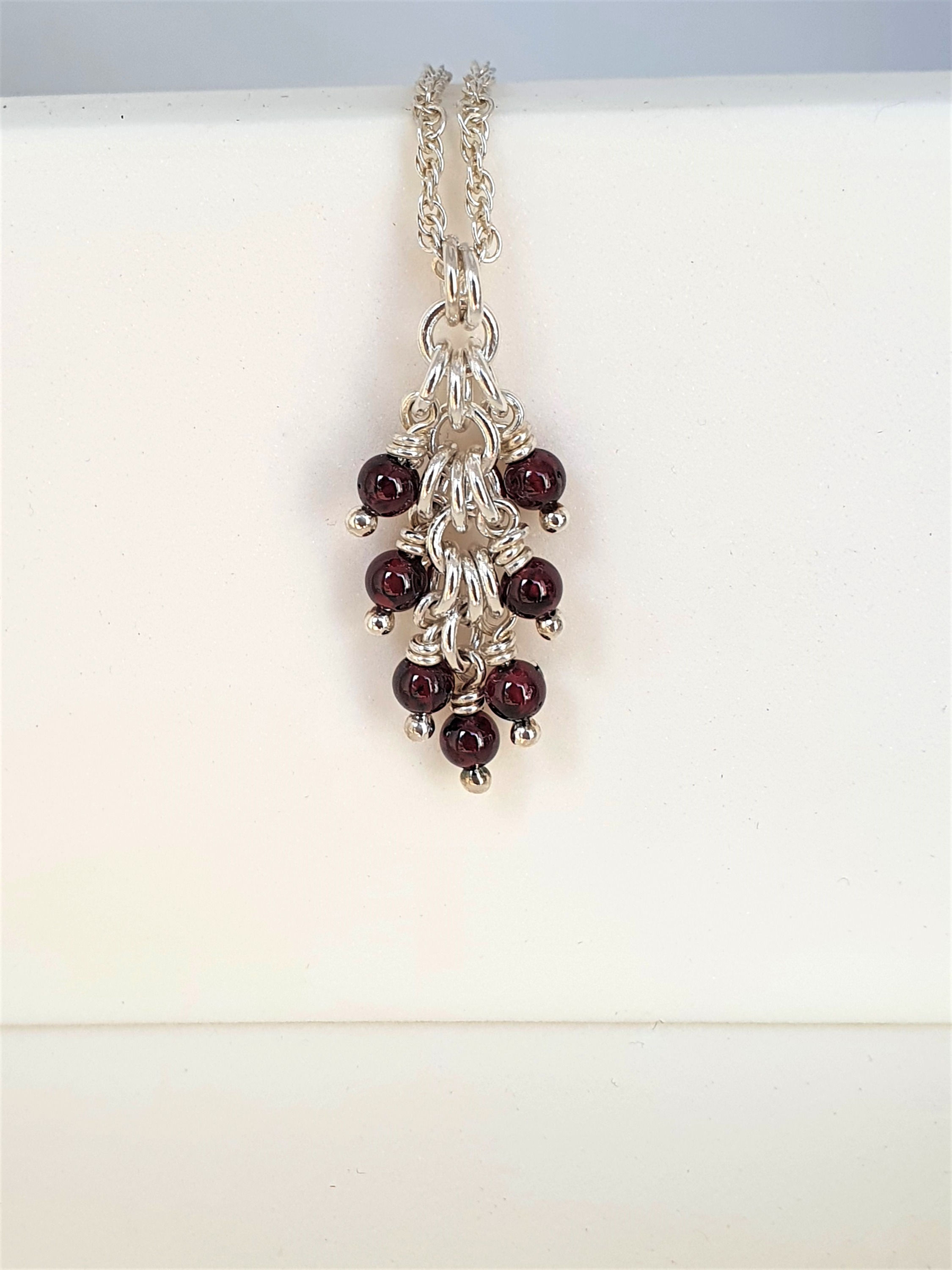 Mozambique Garnet Waterfall Pendant and Necklace