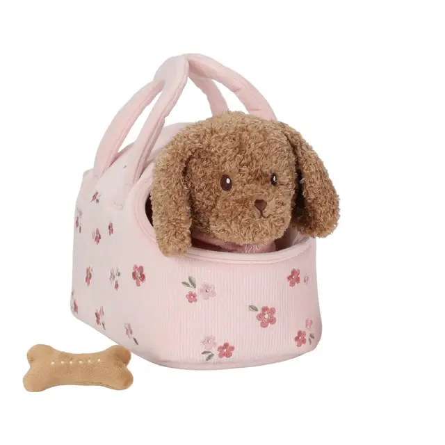 Little Dutch knuffelhond in roze tas