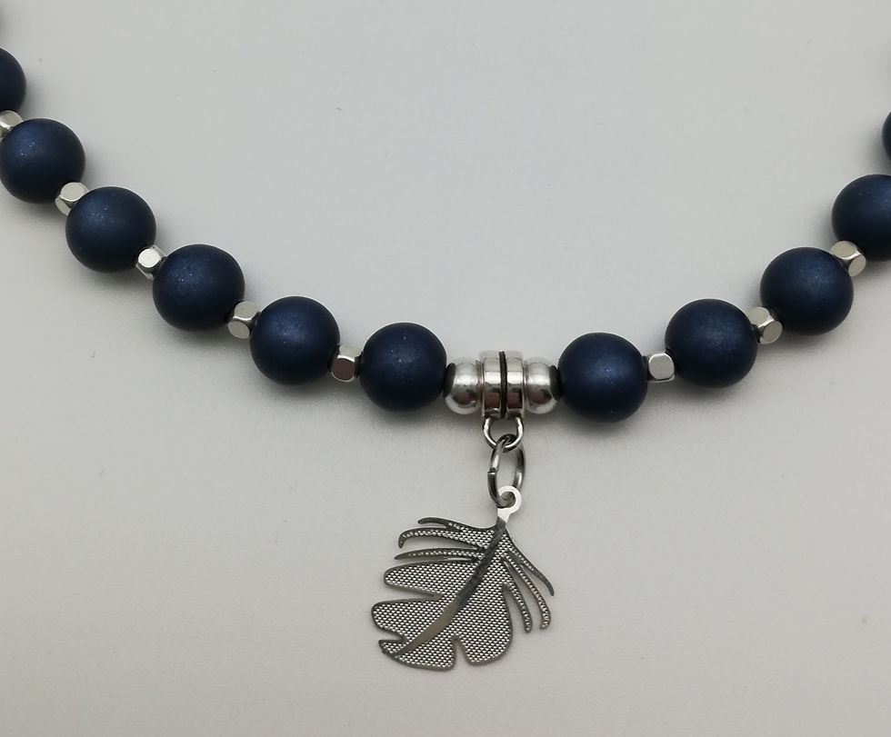 Matte polaris kralen ketting 4