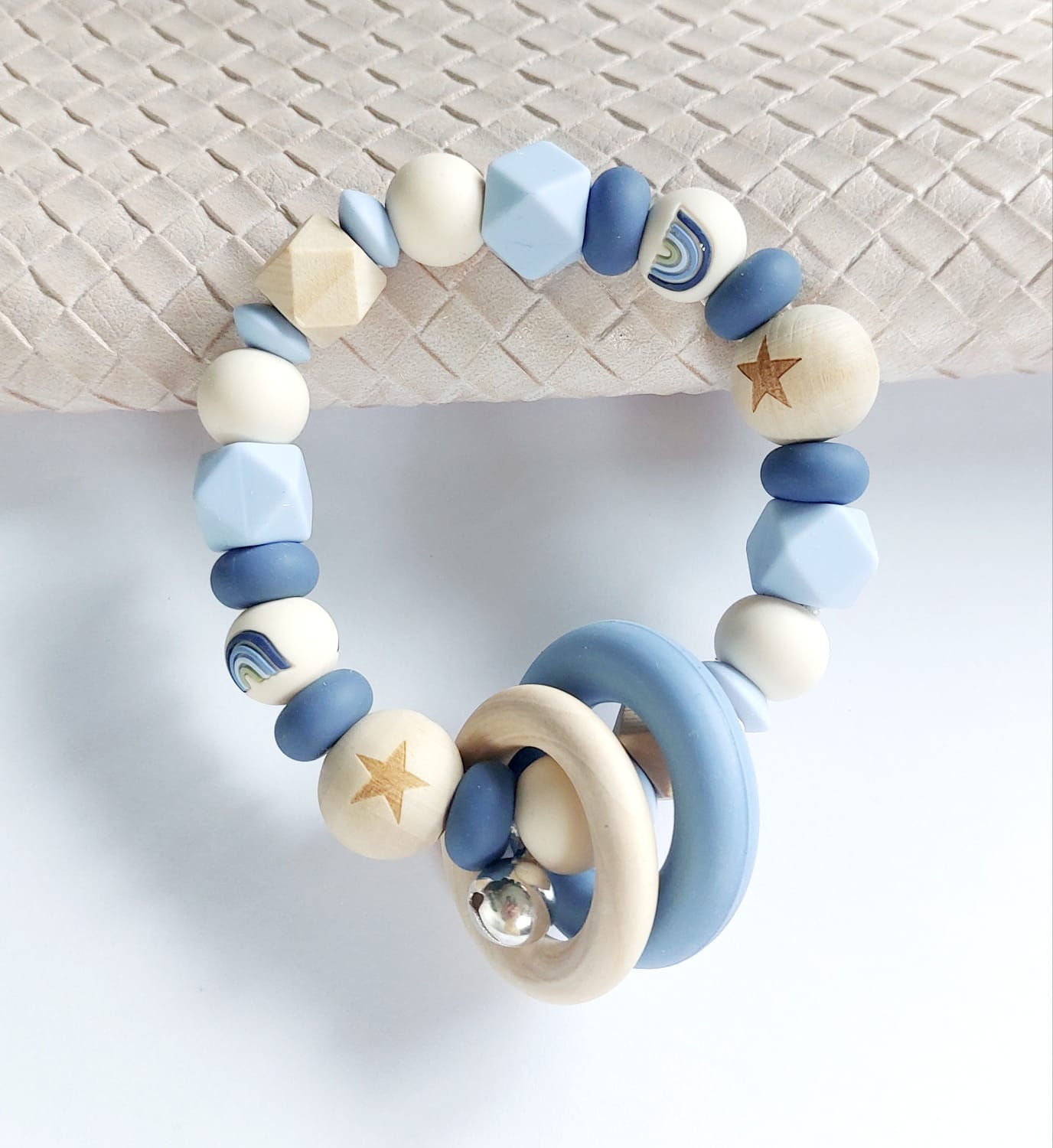 Bijtring baby blauw ster