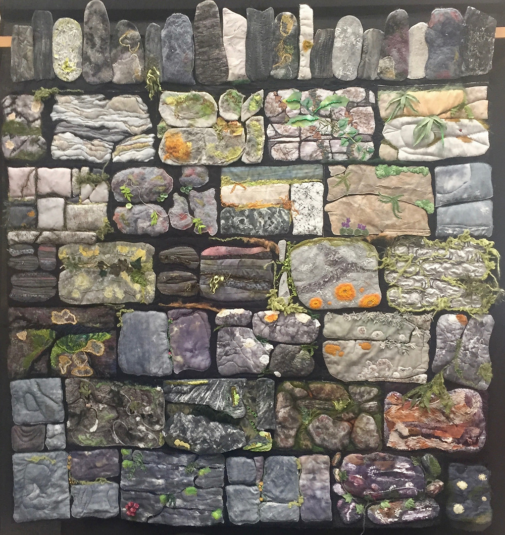 Dry Stone Wall by Exe Valley Contemporary Quilt Group (Group Quilt) 3rd Prize Winner