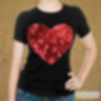 Large Iron-On Red Heart Sequin applique patch sparkle ethnic haberdashery Mokshatrim