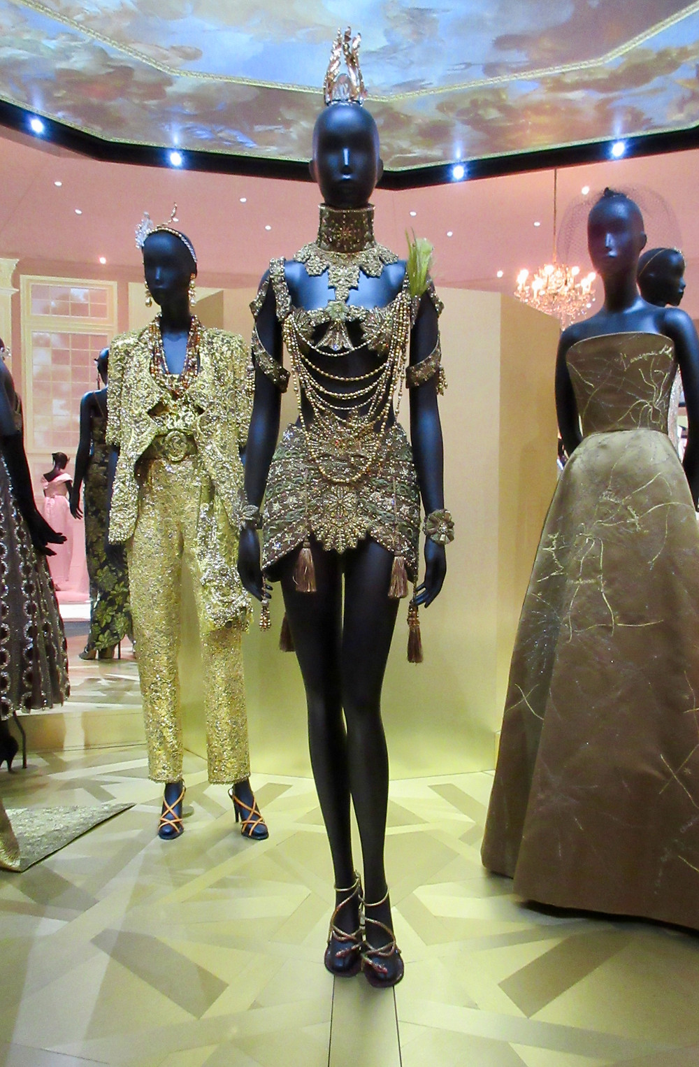 Matatarse Ensemble John Galliano Autumn/Winter 1997. Silk lame and tulle, with Swarovski crystals, beads, sequins and feathers.