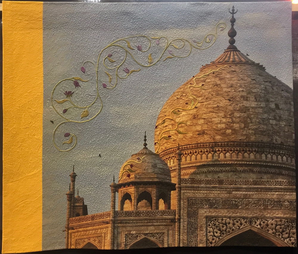 Festival of Quilts - Taj Mahal At Sunset by Pippa Wardman (The Quilters' Guild Challenge) 2nd Prize Winner, Winner Peoples Choice