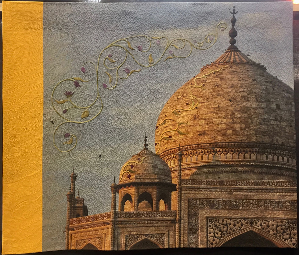 Festival of Quilts - Taj Mahal At Sunset by Pippa Wardman (The Quilters' Guild Challenge) 2nd Prize Winner, Winner Peoples Choice