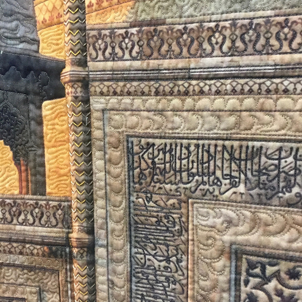 Festival of Quilts -Taj Mahal At Sunset by Pippa Wardman (The Quilters' Guild Challenge) 2nd Prize Winner, Winner Peoples Choice