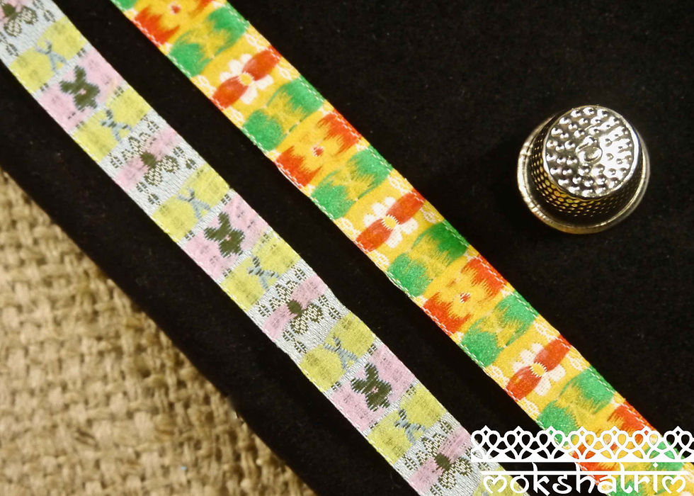 Thumbnail: Floral Crossstitch Jacquard Ribbon M120