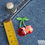 Thumbnail: iron on red cherry fruit sequins patch applique trim mokshatrim haberdashery