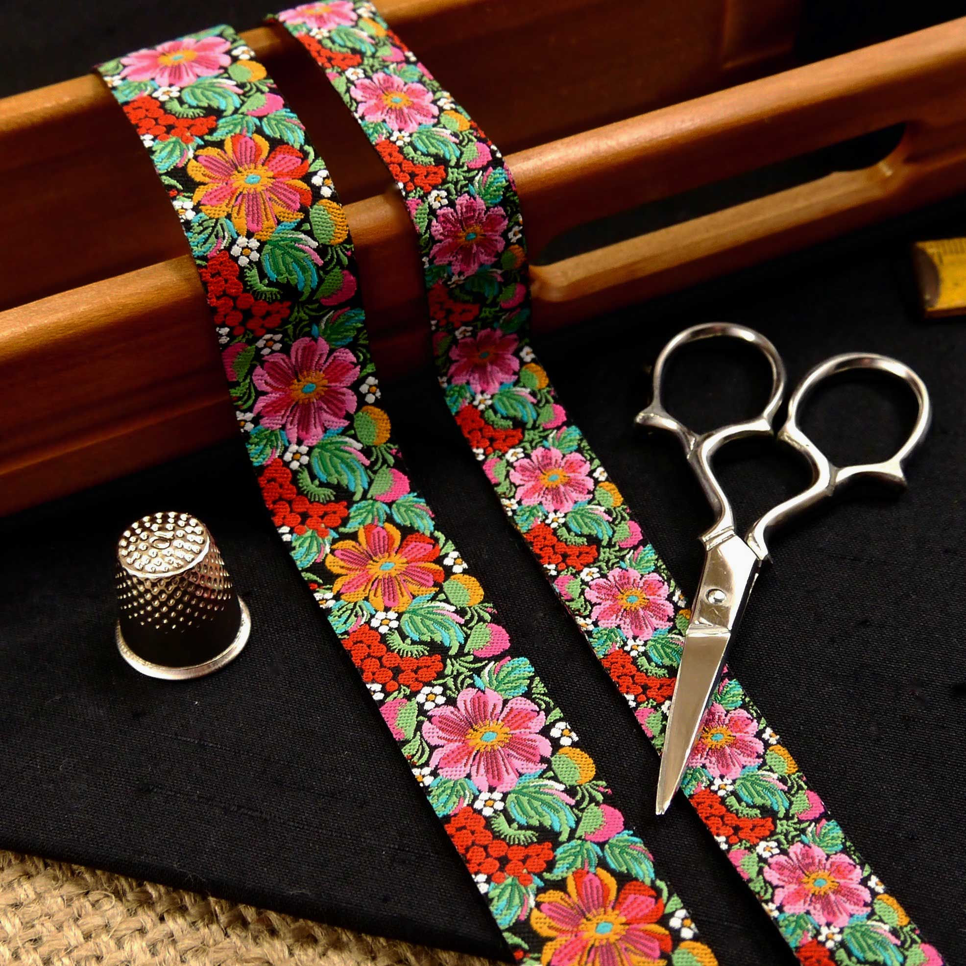 Fruit Flower Meadow Jacquard Ribbon MA905