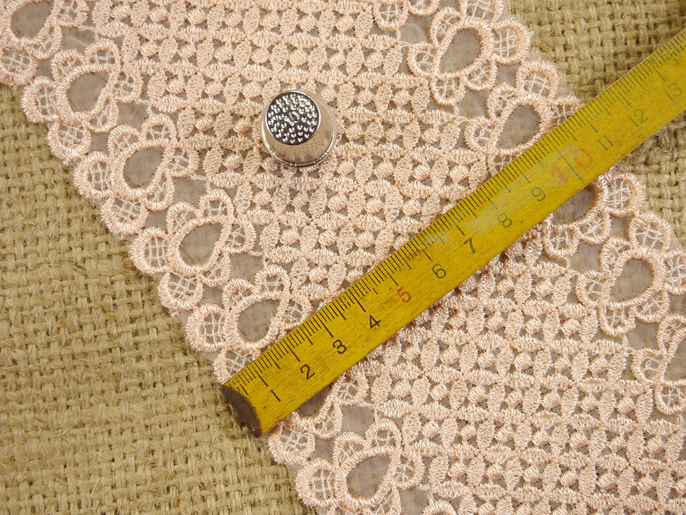 Thumbnail: Apricot Embroidered Tulle M389