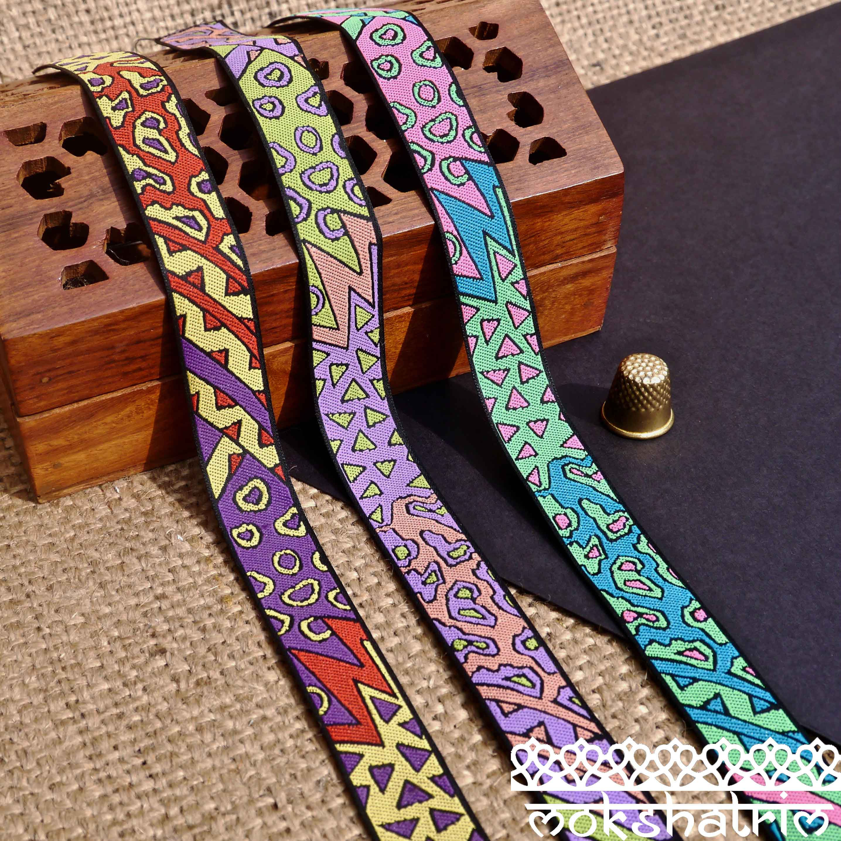 Geometric Cartoon Jacquard Ribbon M90