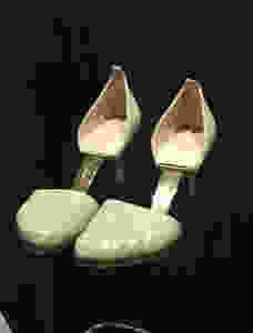 Maria Grazia Chiuri Spring/Summer 2018 Calfskin leather and metal shoes.