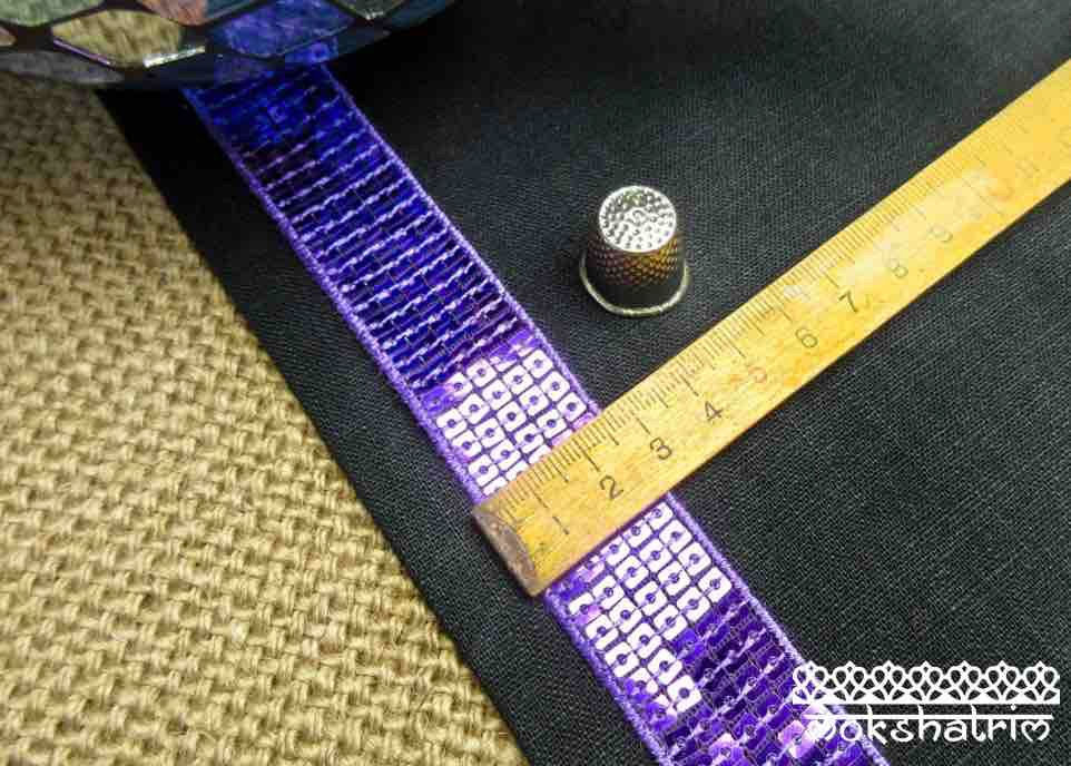 Thumbnail: Ribbon Trim square metallic geometric sequins rainbow disco colours glitter lux sparkle Mokshatrim haberdashery