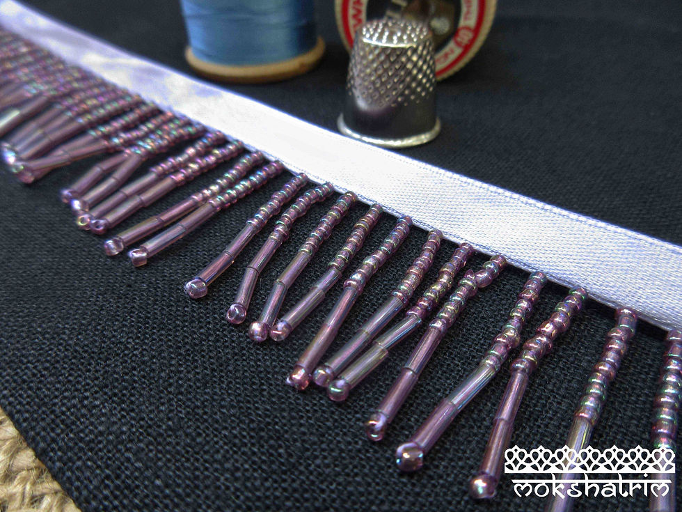 Thumbnail: Iridescent Purple Lilac Beaded Fringe MA542