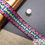 Thumbnail: 25mm metallic silver cerise tribal tibetan geometric jacquard ribbon webbing trim haberdashery mokshatrim
