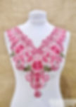 Large Pink Green and White Lace Guipure Floral Neckline Collar Applique Purple Mokshatrim Haberdashery