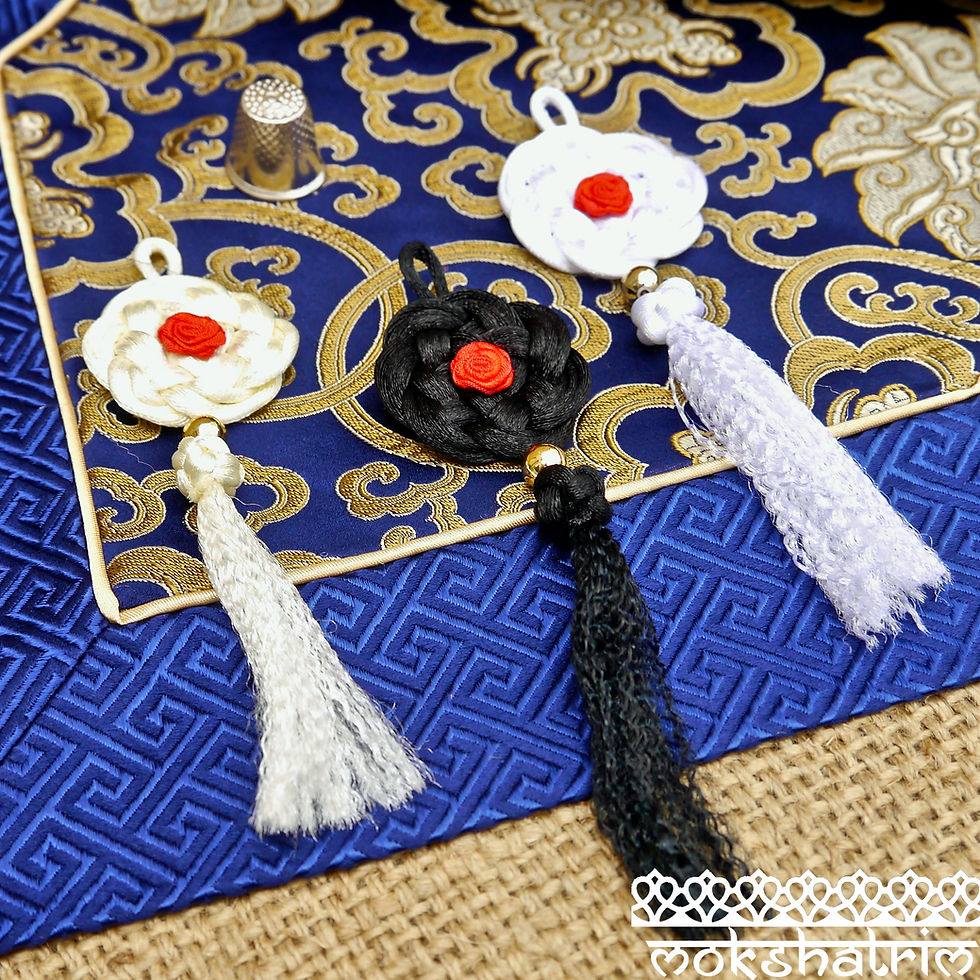 Black Cream White Chinese Oriental knot red ribbon rose tassels tassles cord trim applique haberdashery mokshatrim