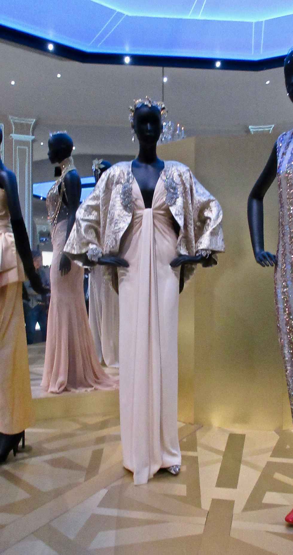 Athena Ensemble Gianfranco Ferrere Haute Couture Autumn/Winter 1990. Satin and crepe silk with metal thread and Swarovski crystals.
