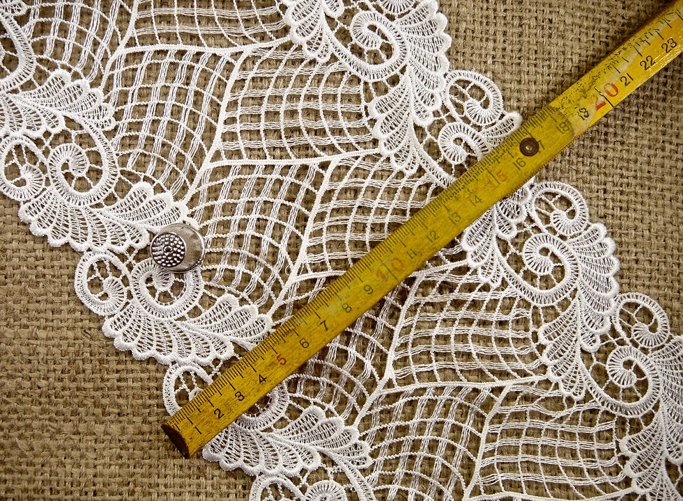 Thumbnail: Ivory Guipure Swirl Lace MO378I