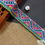 Thumbnail: Tibetan ethnic turquoise cerise yellow silver square geometric tribal jacquard ribbon trim haberdashery mokshatrim