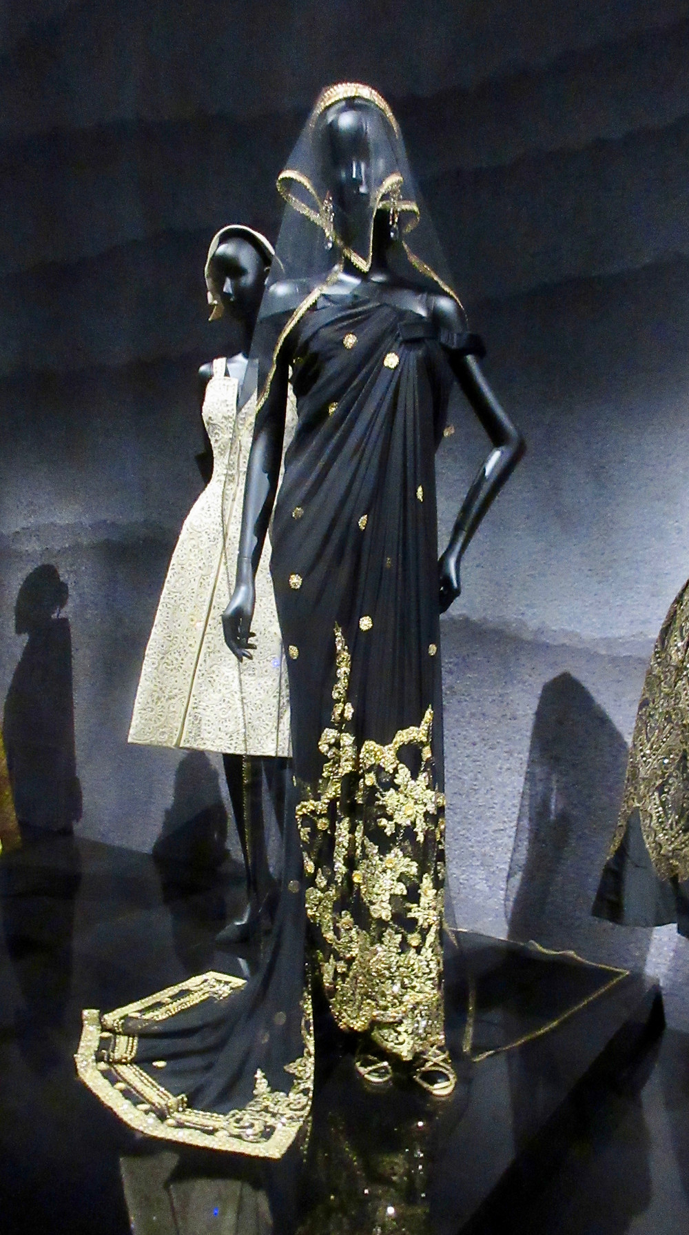 Indian Influence - Shalimar Dress by Gianfranco Ferrere Haute Couture Autumn/Winter 1996. Silk Chiffon, metal thread lace, sequins, beads and Swarovski crystals.