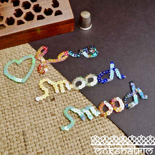 Sequin Word Applique Mokshatrim Haberdashery