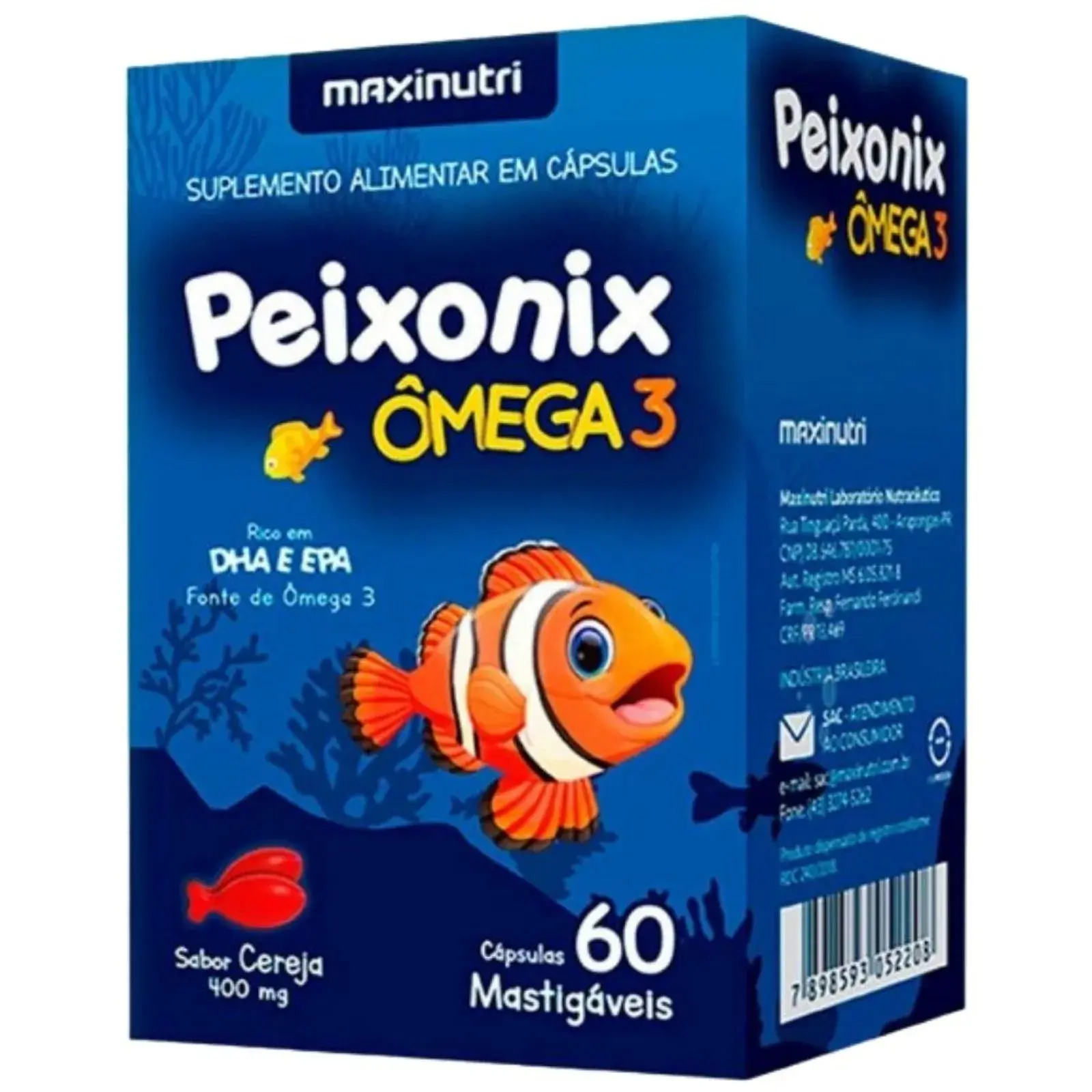 Peixonix (Ômega 3 infantil) 60 cápsulas - Maxinutri