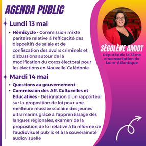 Agenda public du 13 au 19 mai