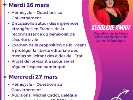 Agenda public du 25 au 30 mars 2024