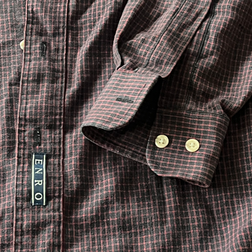 Enro Men's Burgundy Checkered Long Sleeve Button Down Shirt Size | HHF Thrift Store Enro Men's Burgundy Checkered Long Sleeve Button Down Shirt Size | HHF Thrift Store