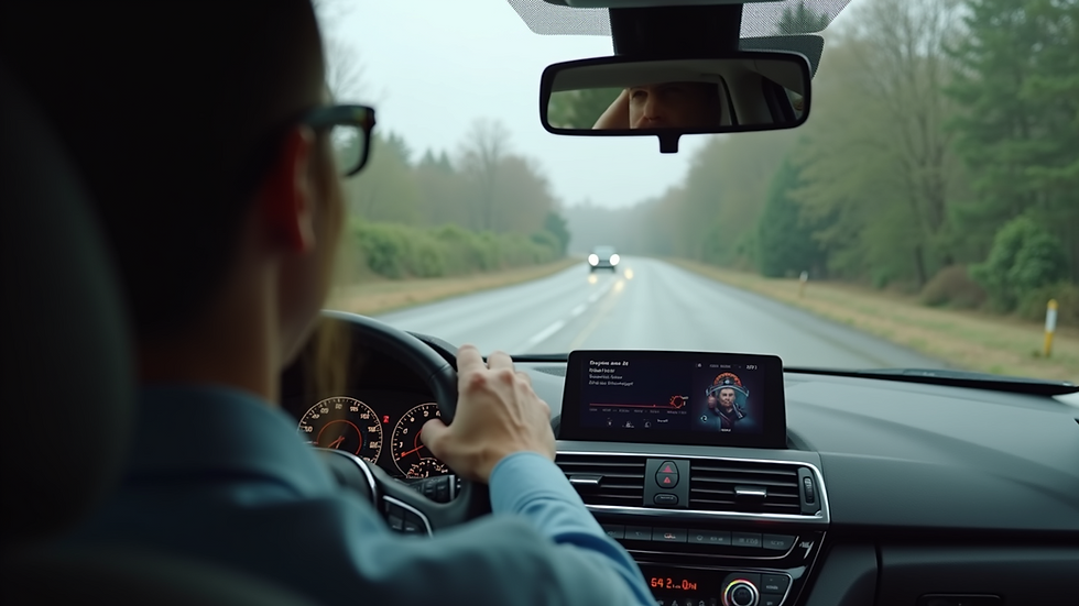 High angle view of a driving test being conducted