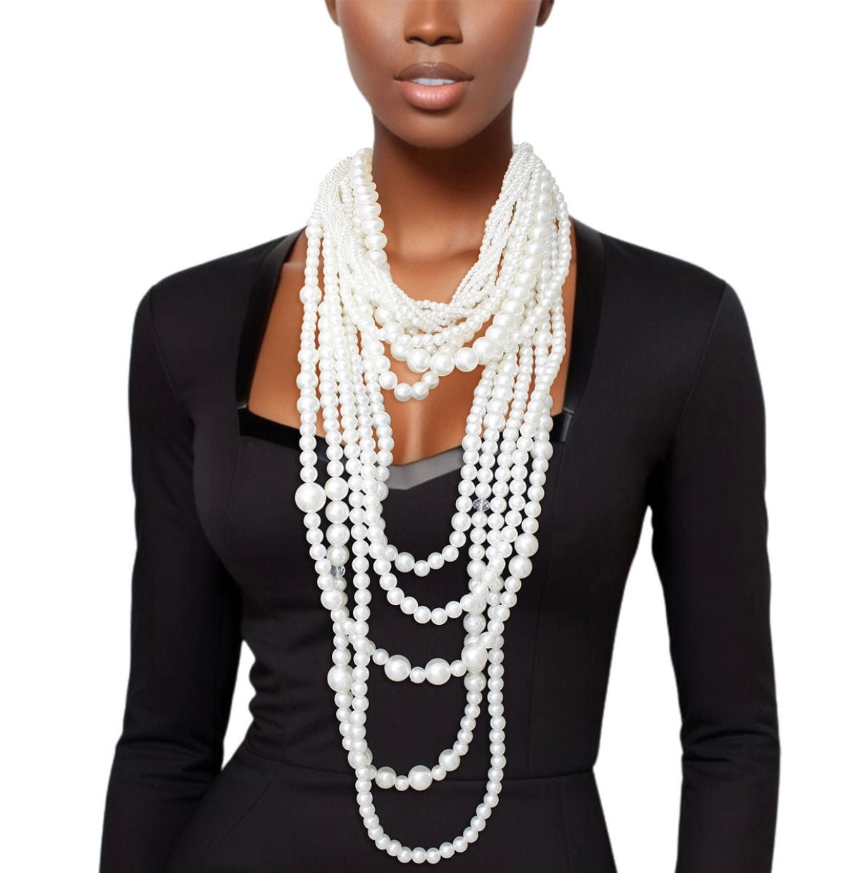Pearl Cluster Necklace Set