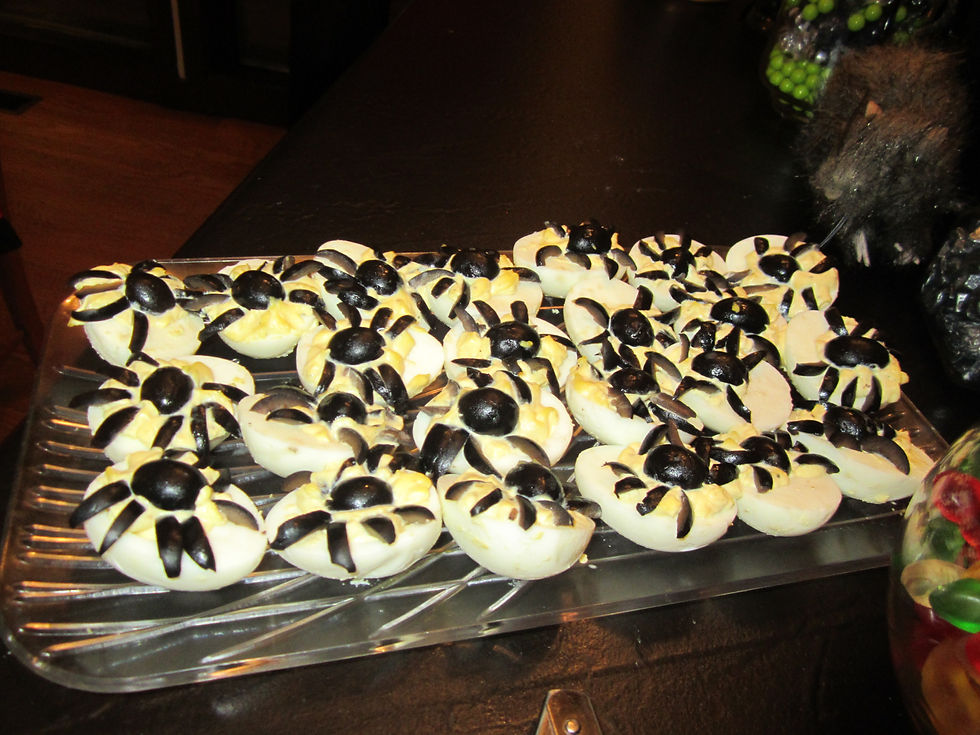 Halloween Deviled Spider Eggs