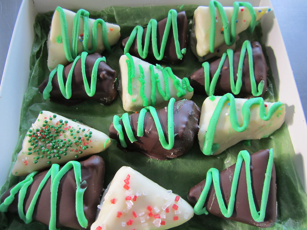 Christmas Chocolate Dipped Cheesecake Bites
