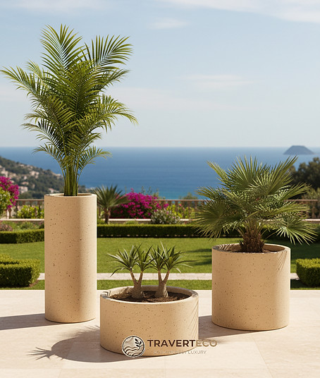 Valenta Traverteco Flower Pot