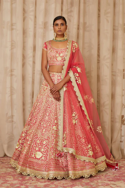 Coral Pink Bridal Lehenga