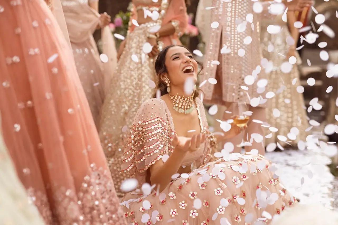 Coral Pink Bridal Lehenga