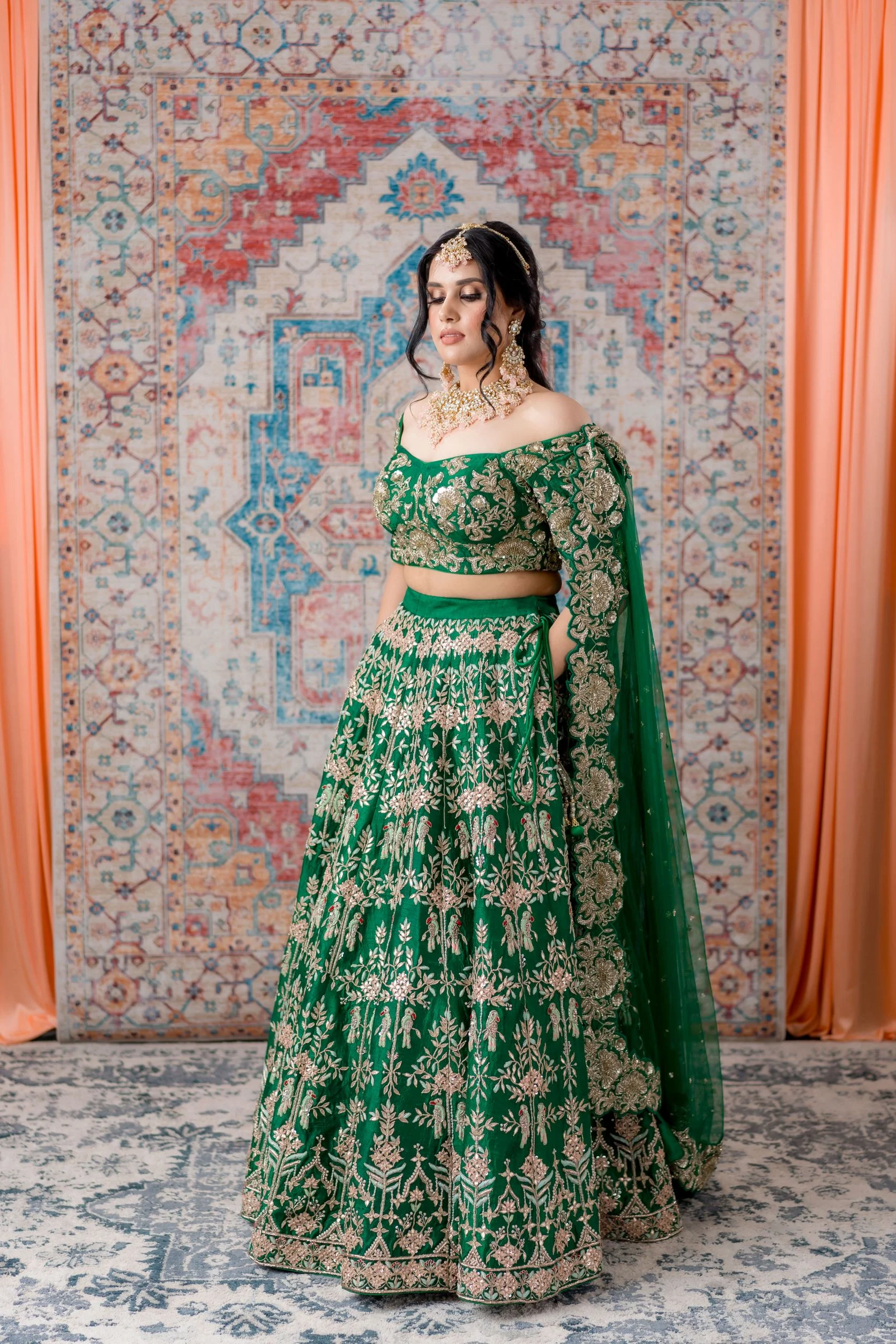 Emerald Green Bridal Lehenga