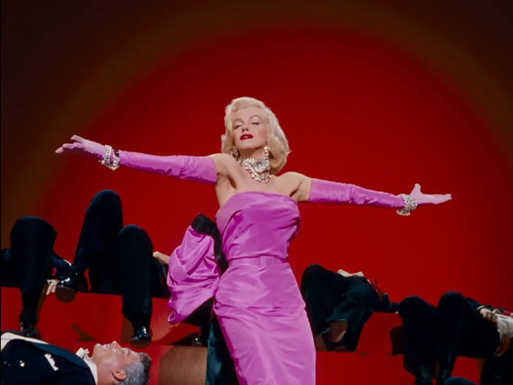 Marilyn Monroe in her iconic pink gown