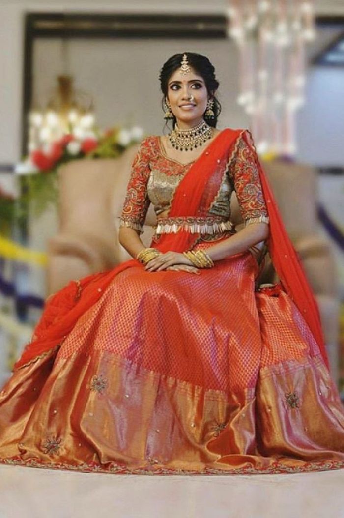 Designer Lehenga Saree for bride