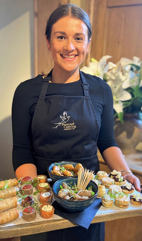waitress with canapés