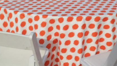 ORANGE POLKA DOT LINEN