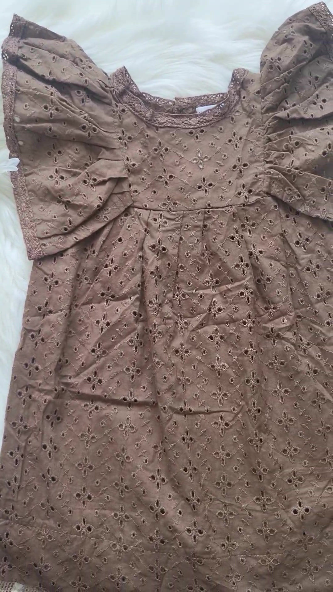 KAI DRESS - Brown Eyelet Dress