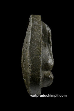 หลังยันต์ตรีนิสิงเห เนื้อผงใบลาน ตะกรุดเงินเดี่ยว