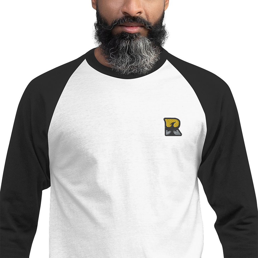 Thumbnail: 3/4 Sleeve Ring-Spun Cotton Raglan Shirt - R logo